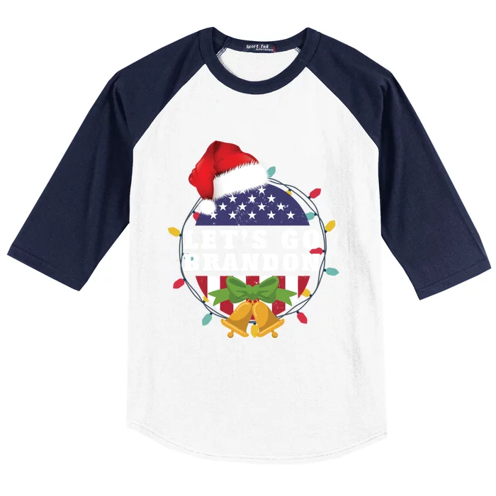 Lets Go Brandon Christmas Theme Gift Baseball Sleeve Shirt