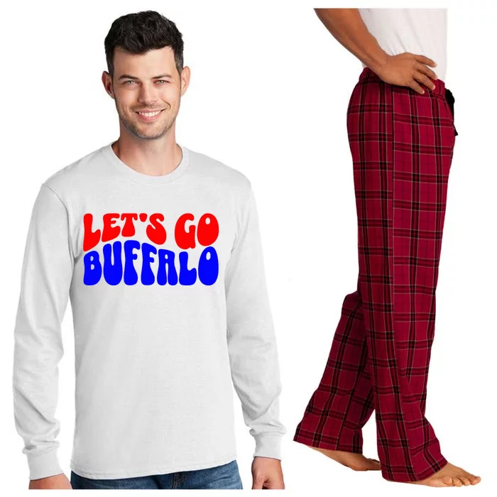 LetS Go Buffalo Football Chant Fun Team Gear Long Sleeve Pajama Set