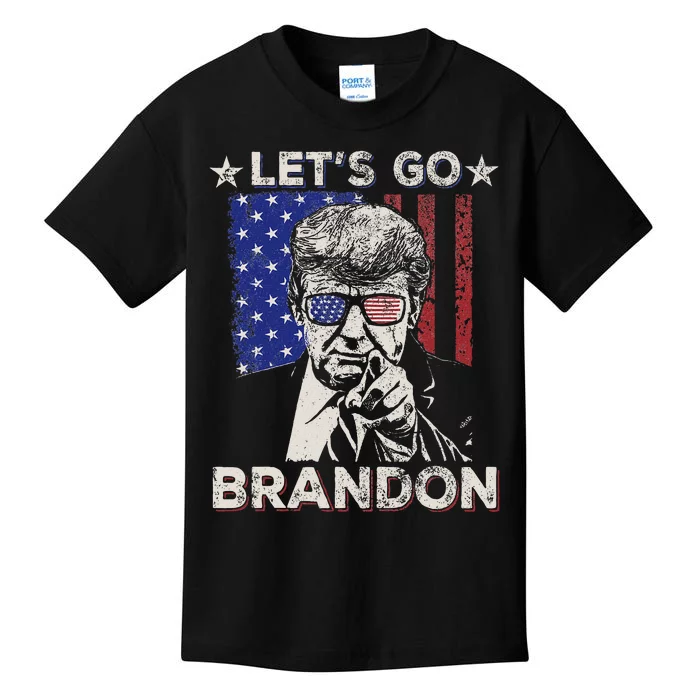 LetS Go Brandon Pro Trump 2024 Flag Anti Joe Biden Kids T-Shirt