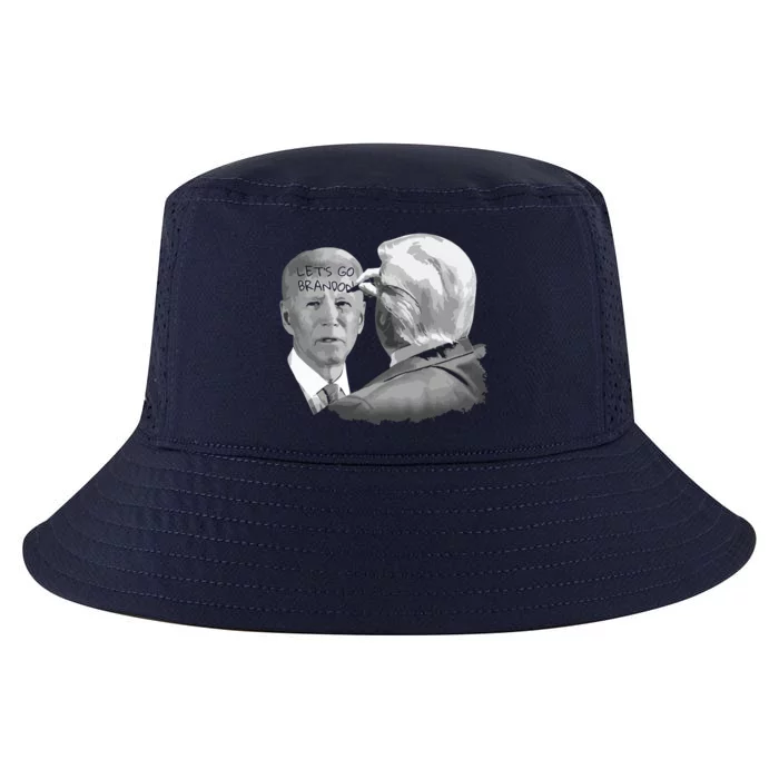 Lets Go Brandon Trump Writes On Bidens Forehead Cool Comfort Performance Bucket Hat