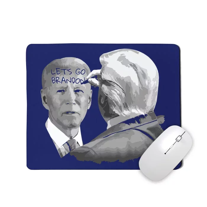 Lets Go Brandon Trump Writes On Bidens Forehead Mousepad