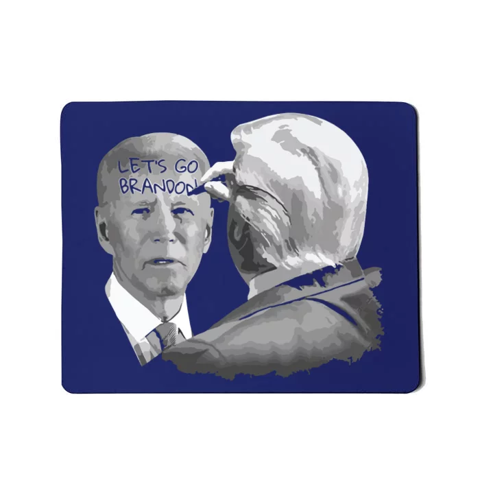 Lets Go Brandon Trump Writes On Bidens Forehead Mousepad