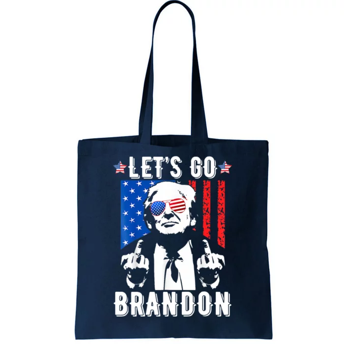 Let’S Go Brandon Trump Middle Finger Flag Tote Bag