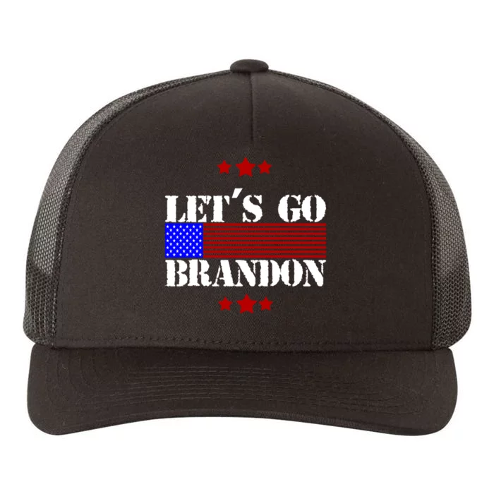 Let's Go Brandon Biden Chant USA Flag Yupoong Adult 5-Panel Trucker Hat