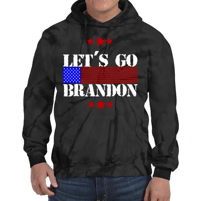 Let's Go Brandon Biden Chant USA Flag Tie Dye Hoodie