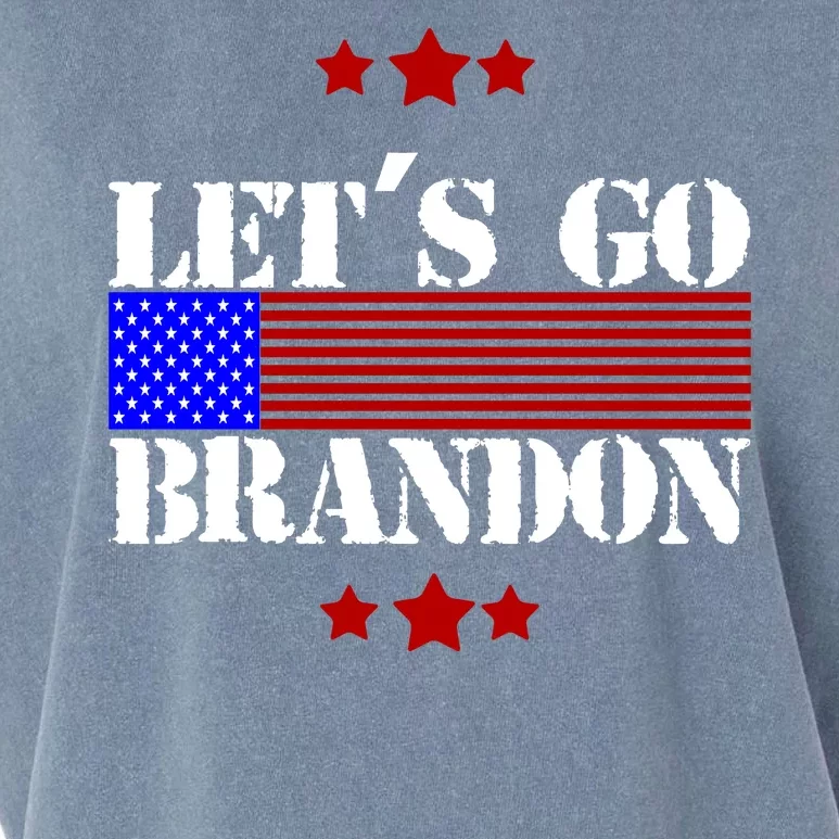 Let's Go Brandon Biden Chant USA Flag Garment-Dyed Women's Muscle Tee