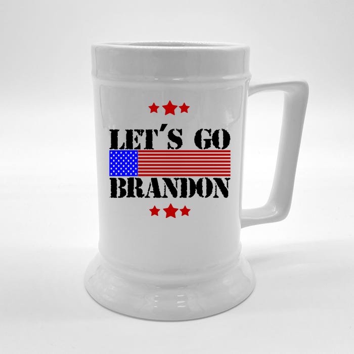 Let's Go Brandon Biden Chant USA Flag Front & Back Beer Stein