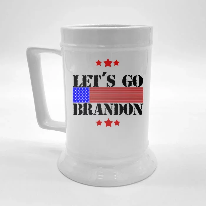 Let's Go Brandon Biden Chant USA Flag Front & Back Beer Stein