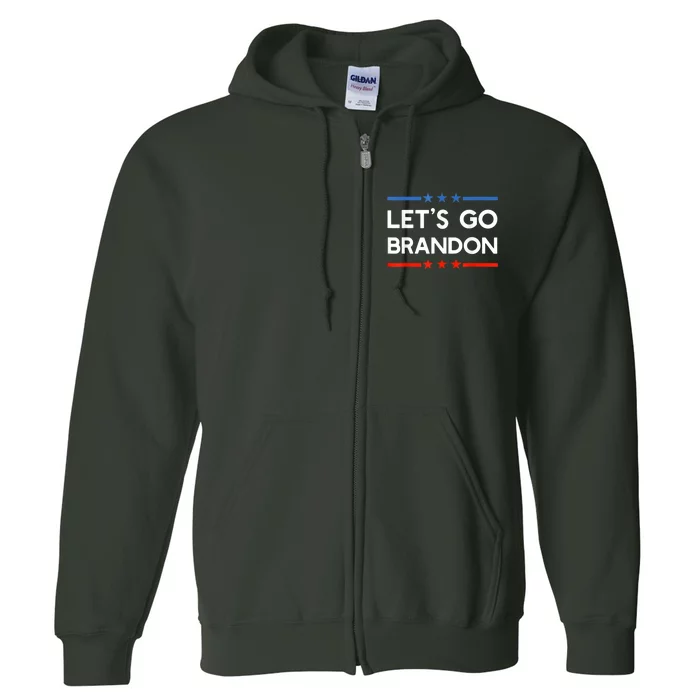 Let’s Go Brandon Conservative US Flag Gift Full Zip Hoodie