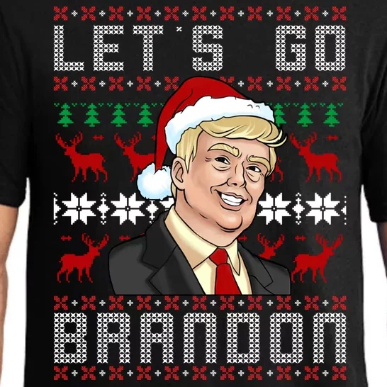 Let's Go Brandon Pro Trump Impeach 46 FJB Biden Ugly Christmas Pajama Set