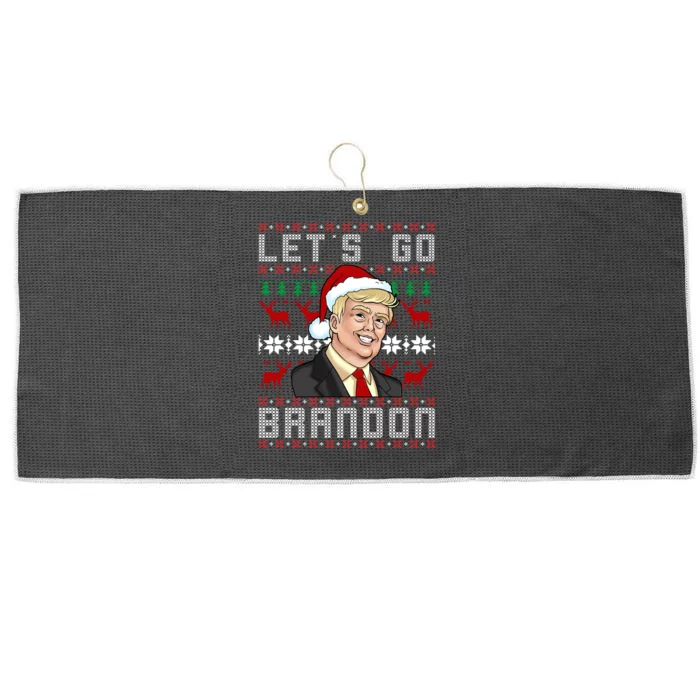 Let's Go Brandon Pro Trump Impeach 46 FJB Biden Ugly Christmas Large Microfiber Waffle Golf Towel