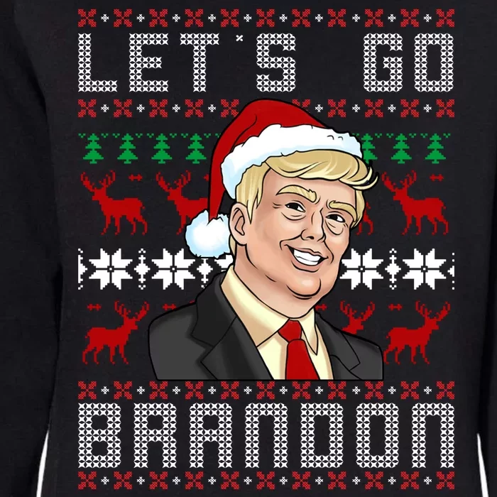 Let's Go Brandon Pro Trump Impeach 46 FJB Biden Ugly Christmas Womens California Wash Sweatshirt