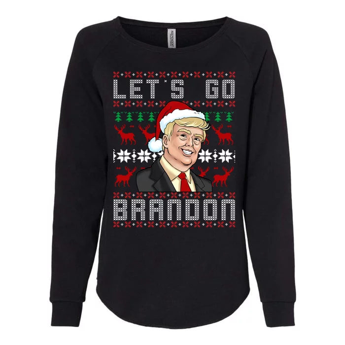 Let's Go Brandon Pro Trump Impeach 46 FJB Biden Ugly Christmas Womens California Wash Sweatshirt