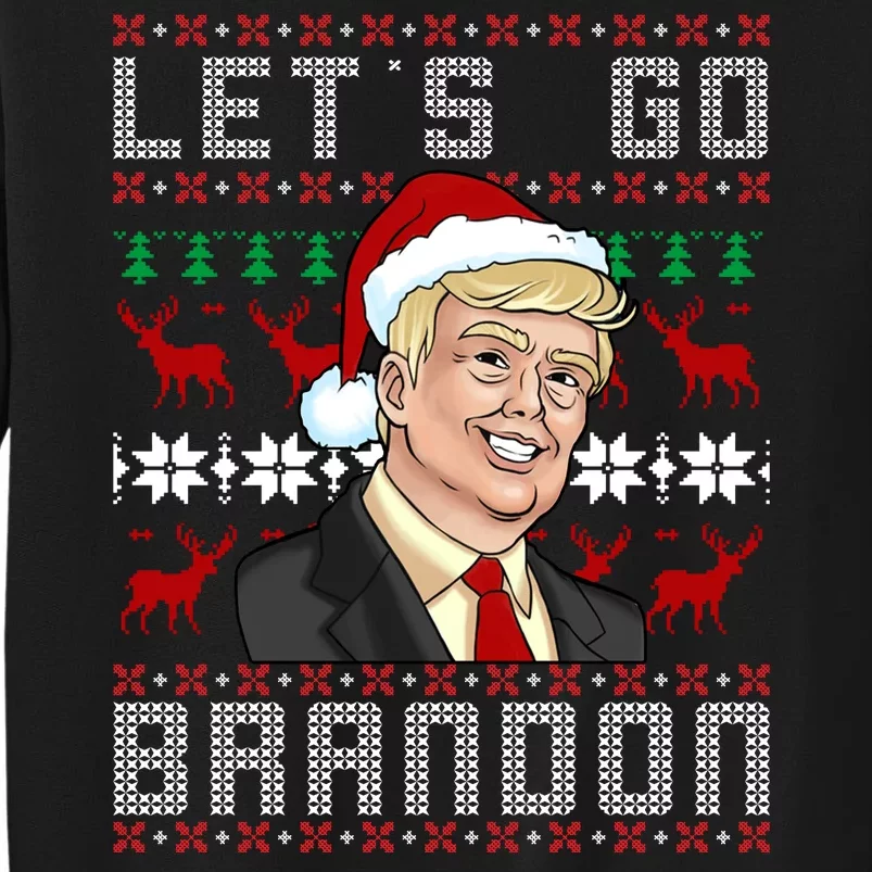 Let's Go Brandon Pro Trump Impeach 46 FJB Biden Ugly Christmas Tall Sweatshirt