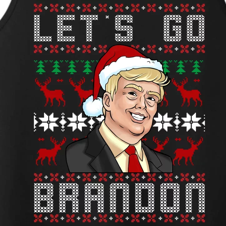 Let's Go Brandon Pro Trump Impeach 46 FJB Biden Ugly Christmas Performance Tank