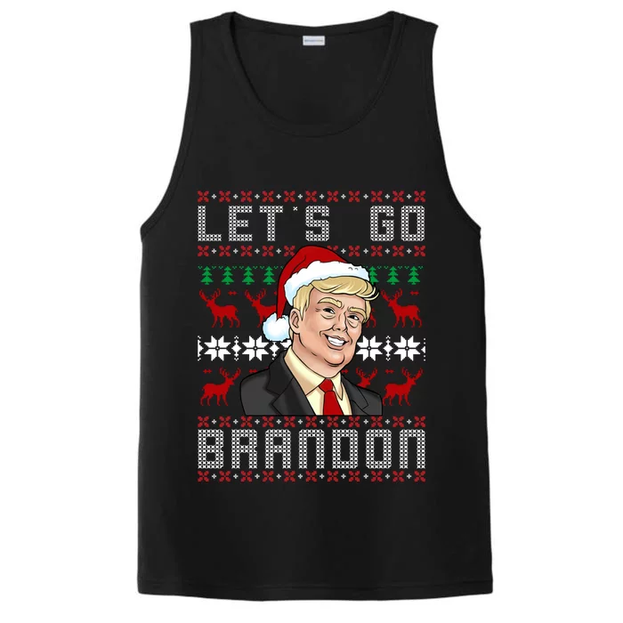 Let's Go Brandon Pro Trump Impeach 46 FJB Biden Ugly Christmas Performance Tank