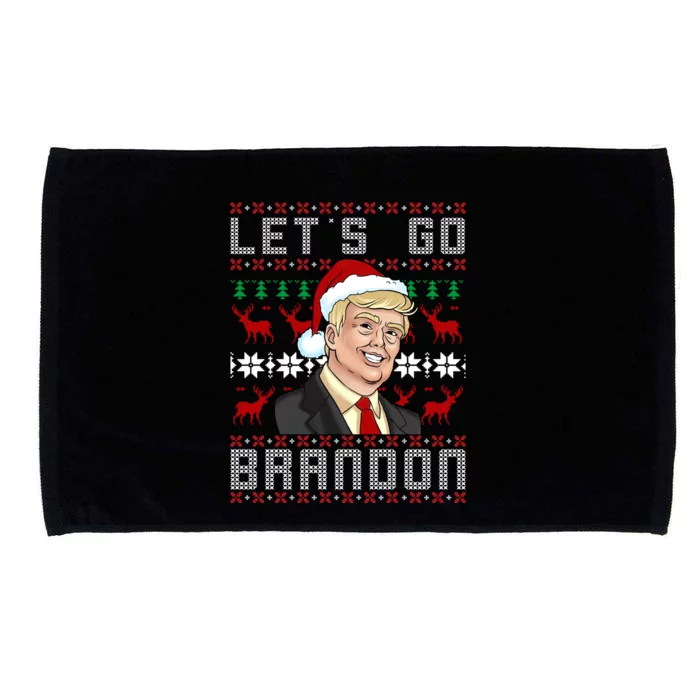 Let's Go Brandon Pro Trump Impeach 46 FJB Biden Ugly Christmas Microfiber Hand Towel