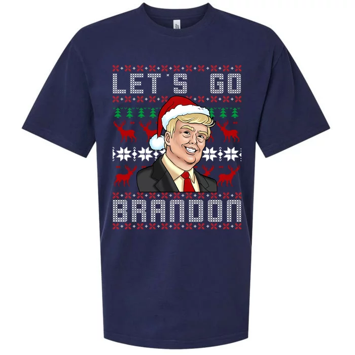 Let's Go Brandon Pro Trump Impeach 46 FJB Biden Ugly Christmas Sueded Cloud Jersey T-Shirt