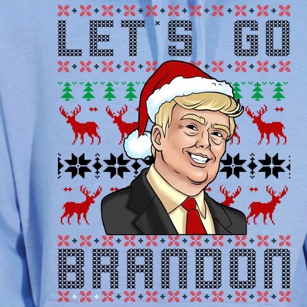 Let's Go Brandon Pro Trump Impeach 46 FJB Biden Ugly Christmas Unisex Surf Hoodie