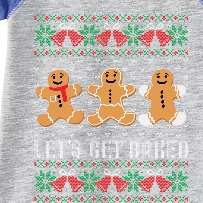 Lets Get Baked Ugly Chrismtas Sweater Christmas Bell Cute Gift Infant Baby Jersey Bodysuit