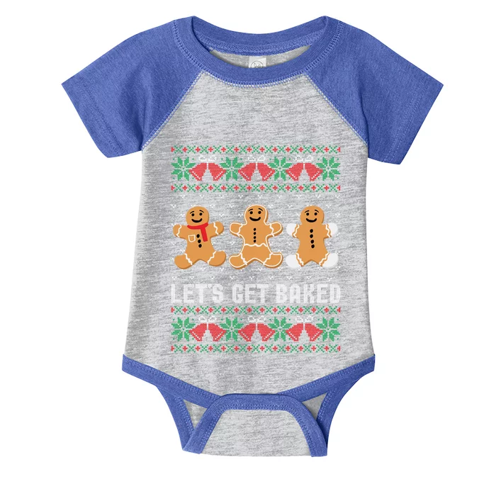 Lets Get Baked Ugly Chrismtas Sweater Christmas Bell Cute Gift Infant Baby Jersey Bodysuit