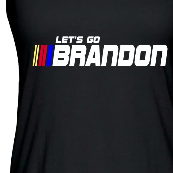 Let's Go Brandon Biden Chant Racing Fan Logo Ladies Essential Flowy Tank