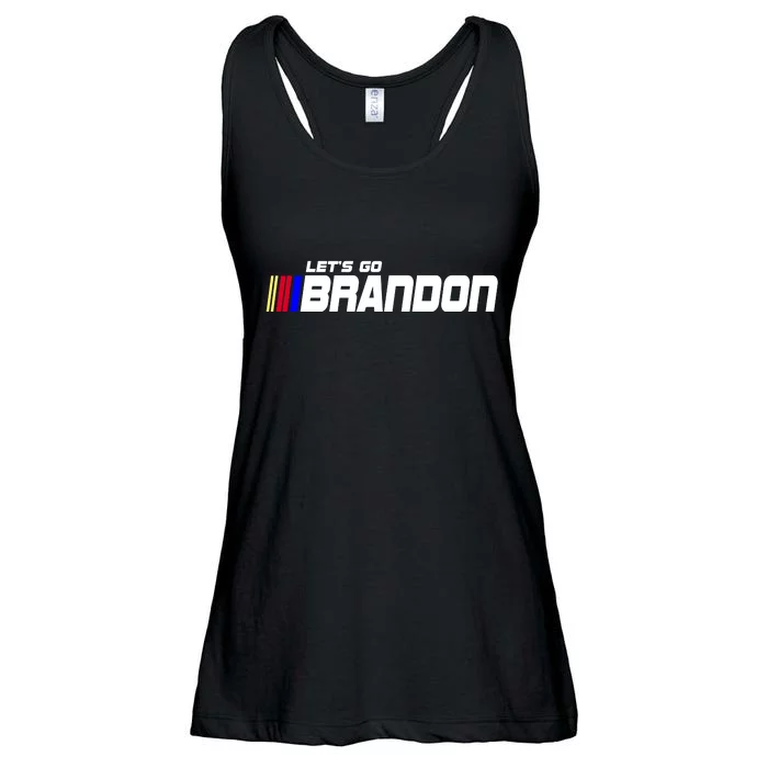 Let's Go Brandon Biden Chant Racing Fan Logo Ladies Essential Flowy Tank