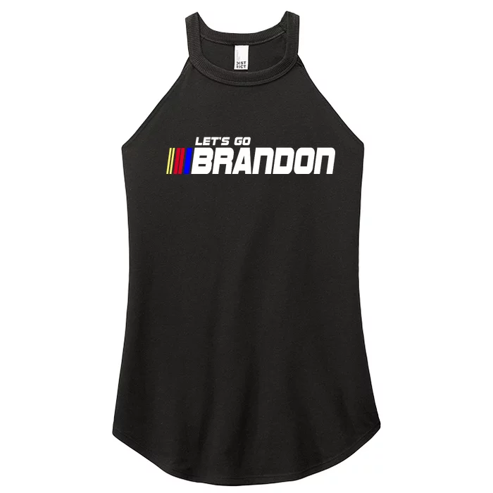 Let's Go Brandon Biden Chant Racing Fan Logo Women’s Perfect Tri Rocker Tank