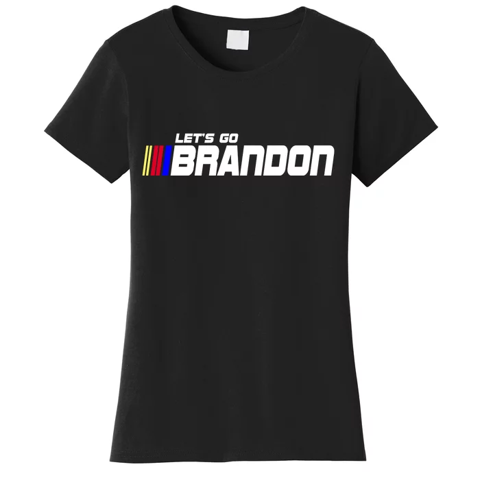 Let's Go Brandon Biden Chant Racing Fan Logo Women's T-Shirt