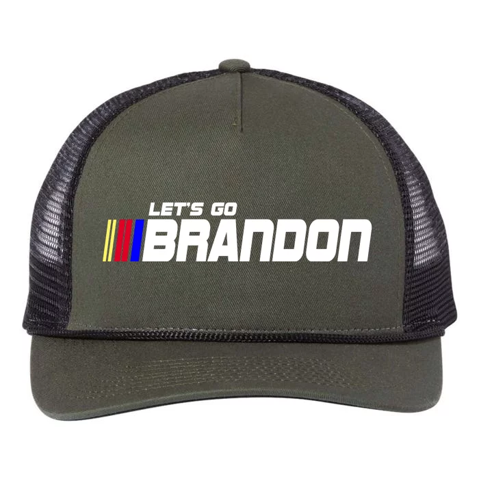 Let's Go Brandon Biden Chant Racing Fan Logo Retro Rope Trucker Hat Cap