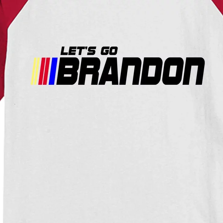 Let's Go Brandon Biden Chant Racing Fan Logo Kids Colorblock Raglan Jersey