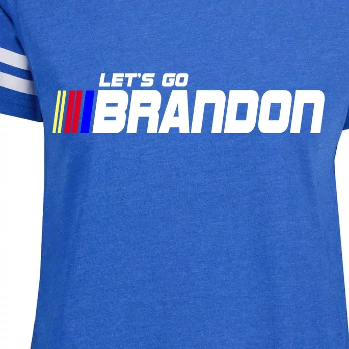 Let's Go Brandon Biden Chant Racing Fan Logo Enza Ladies Jersey Football T-Shirt