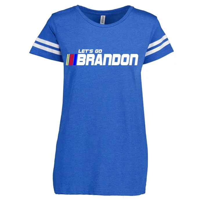 Let's Go Brandon Biden Chant Racing Fan Logo Enza Ladies Jersey Football T-Shirt