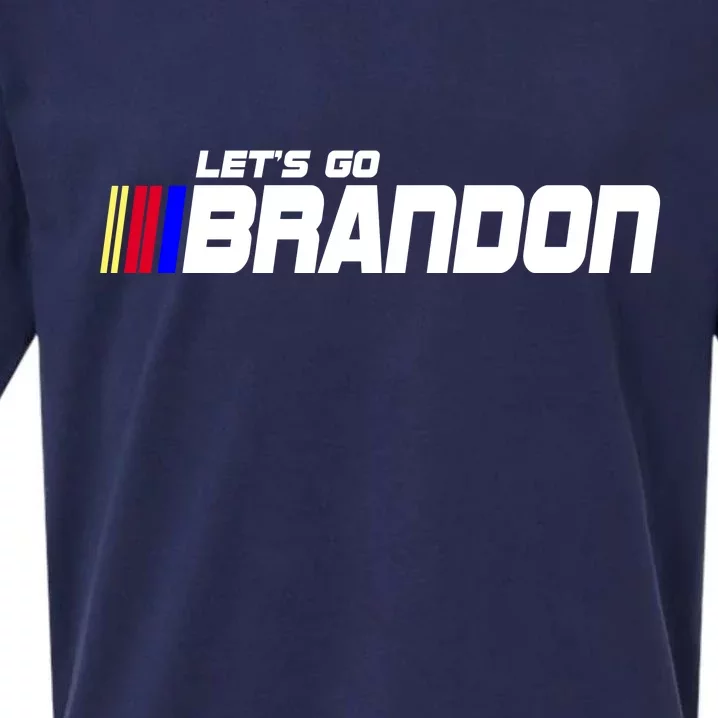 Let's Go Brandon Biden Chant Racing Fan Logo Sueded Cloud Jersey T-Shirt