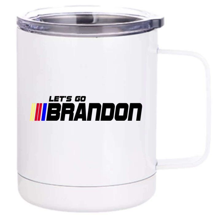 Let's Go Brandon Biden Chant Racing Fan Logo Front & Back 12oz Stainless Steel Tumbler Cup