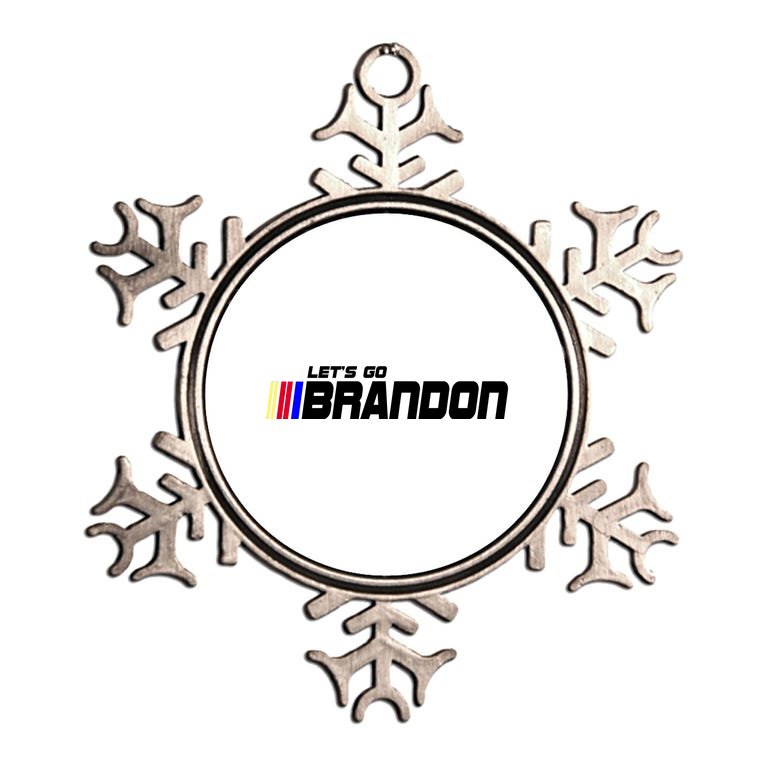 Let's Go Brandon Biden Chant Racing Fan Logo Metallic Star Ornament