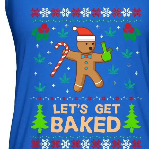 Lets Get Baked Ugly Gift Weed Christmas Gift Xmas Ladies Essential Flowy Tank