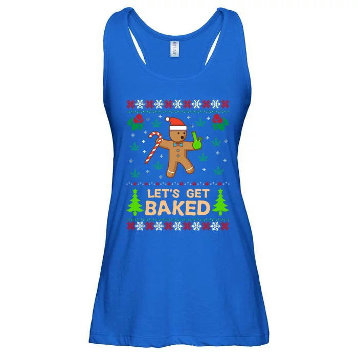 Lets Get Baked Ugly Gift Weed Christmas Gift Xmas Ladies Essential Flowy Tank