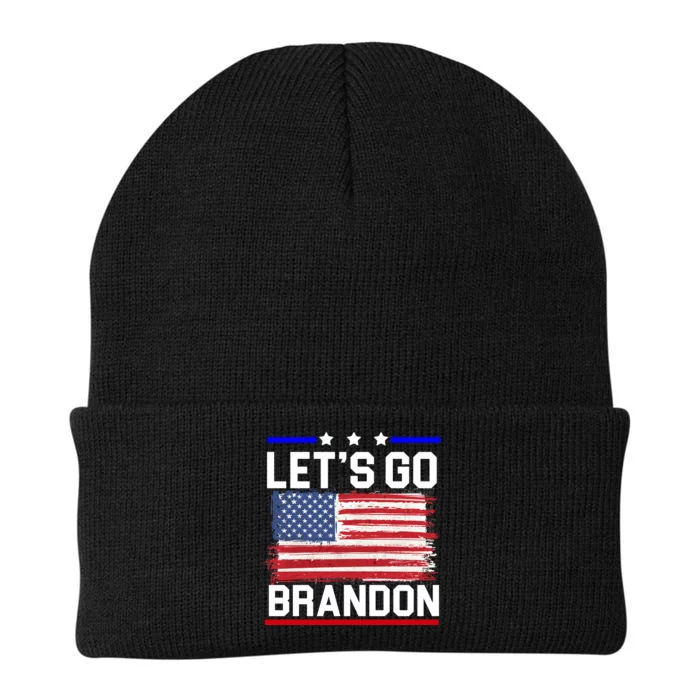 Let's Go Brandon Biden Chant American Flag Knit Cap Winter Beanie