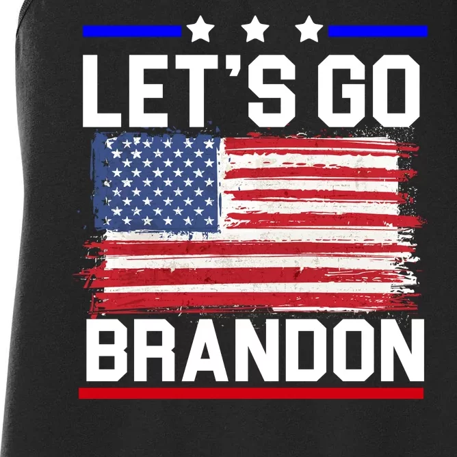 Let's Go Brandon Biden Chant American Flag Women's Racerback Tank