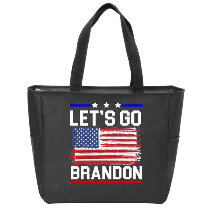 Let's Go Brandon Biden Chant American Flag Zip Tote Bag