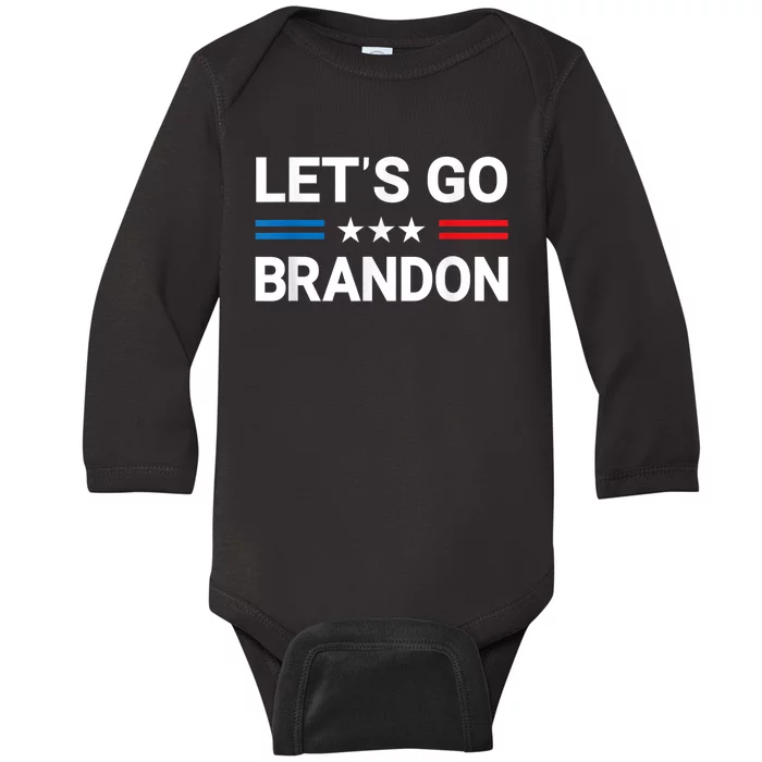 Let's Go Brandon Conservative US Flag Inflation Gift Baby Long Sleeve Bodysuit