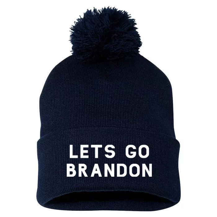 Lets Go Brandon! Pom Pom 12in Knit Beanie