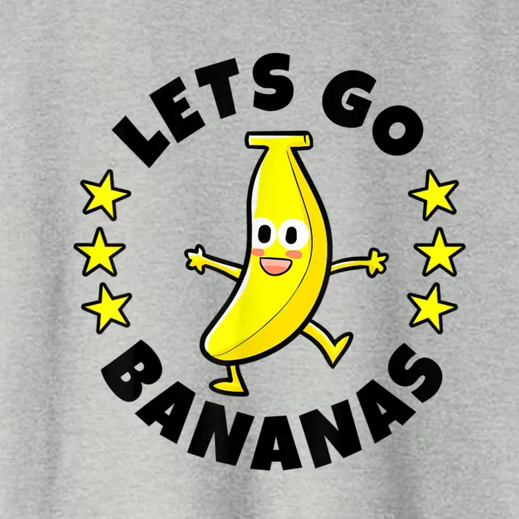 Lets Go Bananas | Funny Fruit Pun | Banana Women's Crop Top Tee