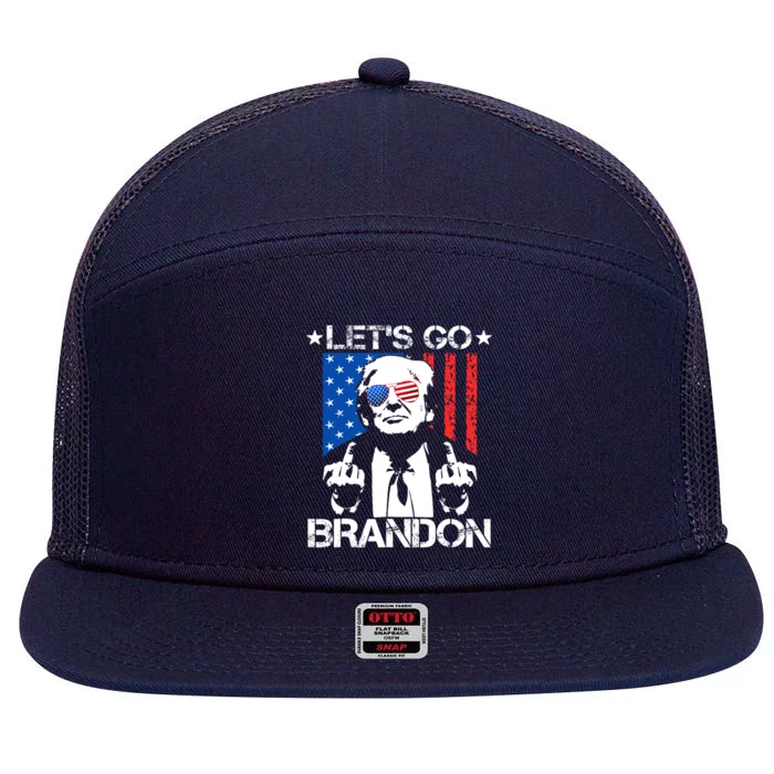 LetS Go Brandon Pro Trump 2024 Flag Anti Joe Biden Gift 7 Panel Mesh Trucker Snapback Hat