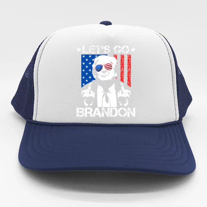 LetS Go Brandon Pro Trump 2024 Flag Anti Joe Biden Gift Trucker Hat