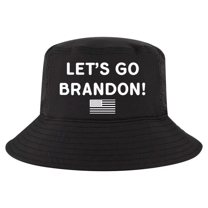 Let's Go Brandon Biden Chant Grey Style USD Flag Cool Comfort Performance Bucket Hat