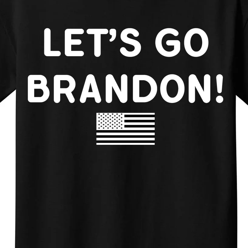 Let's Go Brandon Biden Chant Grey Style USD Flag Kids T-Shirt