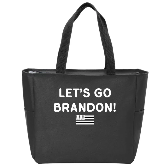 Let's Go Brandon Biden Chant Grey Style USD Flag Zip Tote Bag