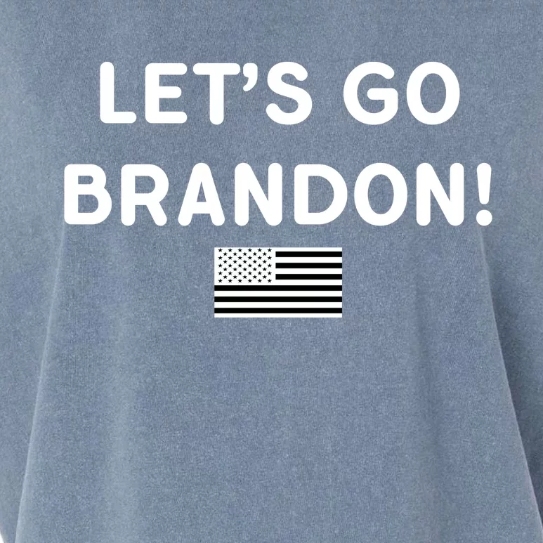 Let's Go Brandon Biden Chant Grey Style USD Flag Garment-Dyed Women's Muscle Tee